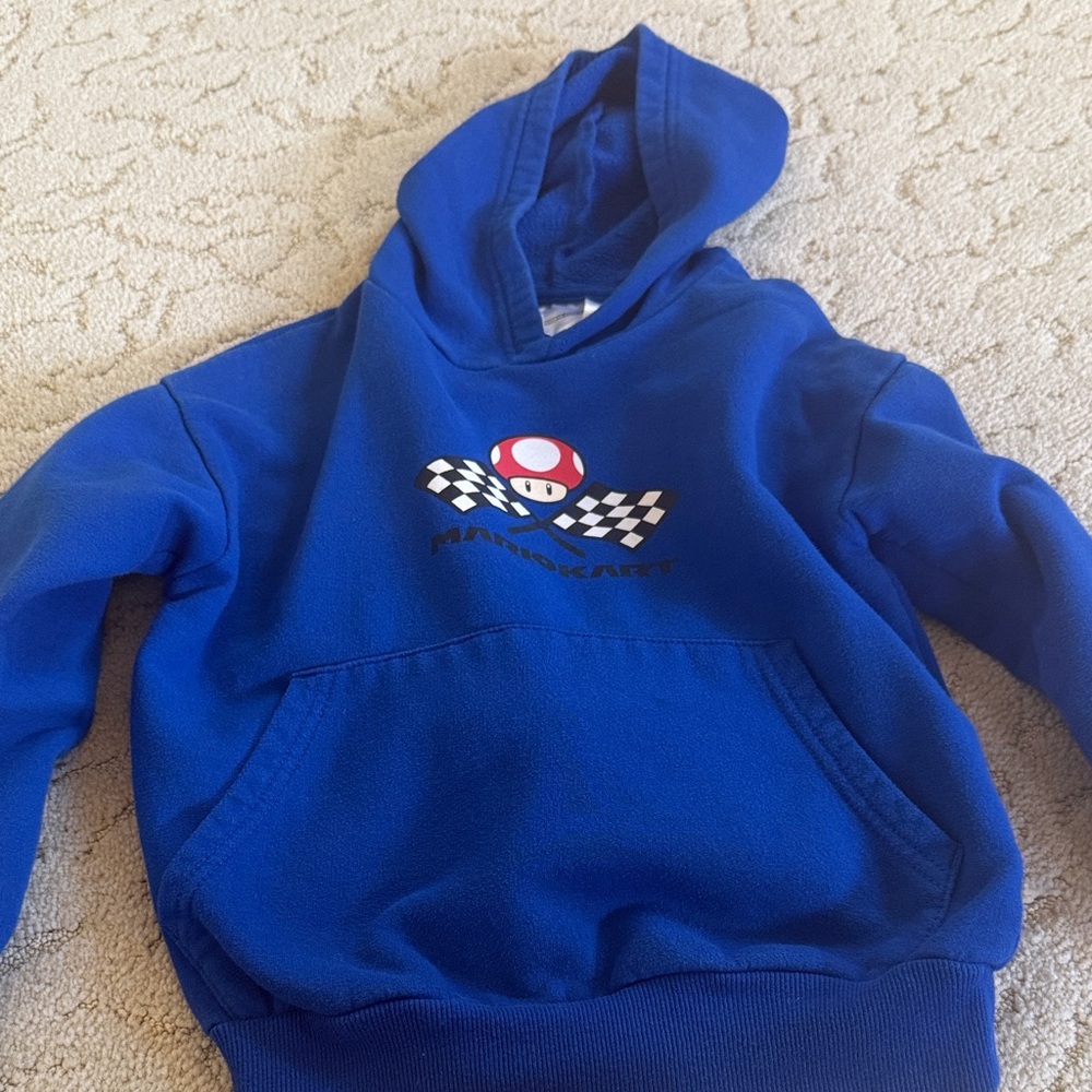 Mario Kart Blue Kids Hoodie